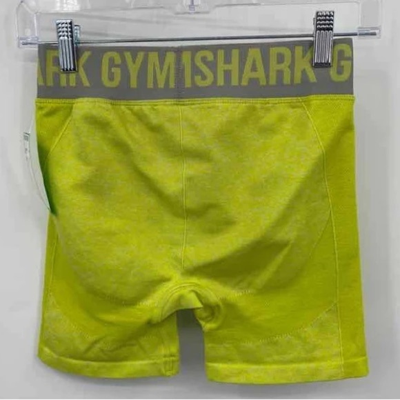 Gymshark Womens Size S Flex Cycling Workout Shorts Lime Green Marl Light Grey - Picture 3 of 7